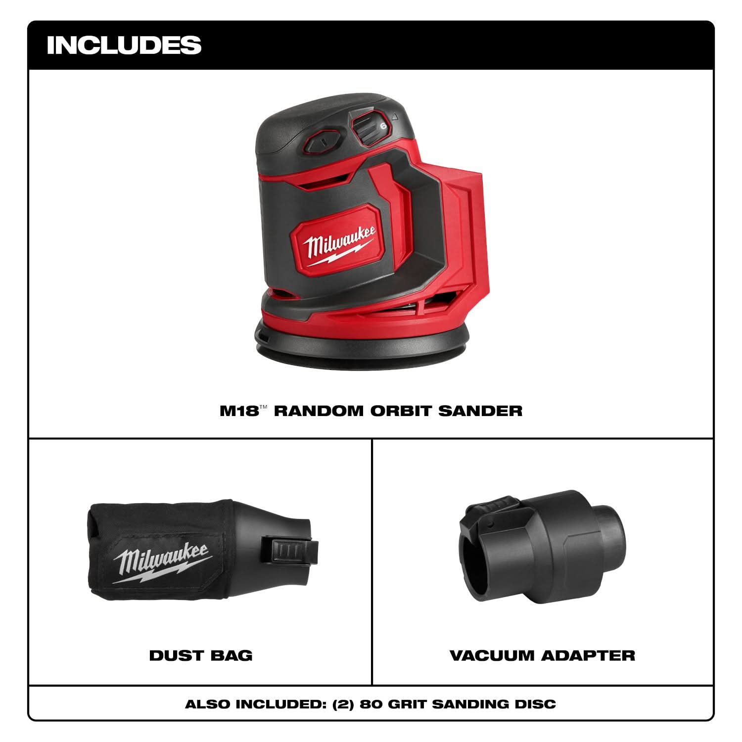Milwaukee M18 Cordless 5-in. Random Orbit Sander, Tool Only (PROMO
