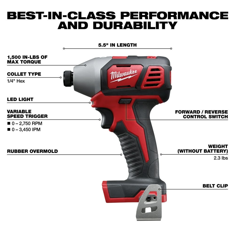 Milwaukee 2656-20 M18 1/4" Hex Impact Driver