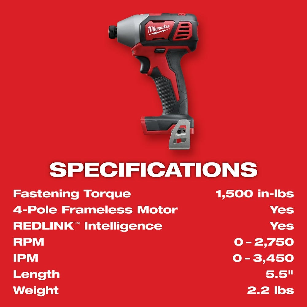 Milwaukee 2656-22CT M18 1/4-Inch Hex Impact Driver 1.5Ah CP Kit