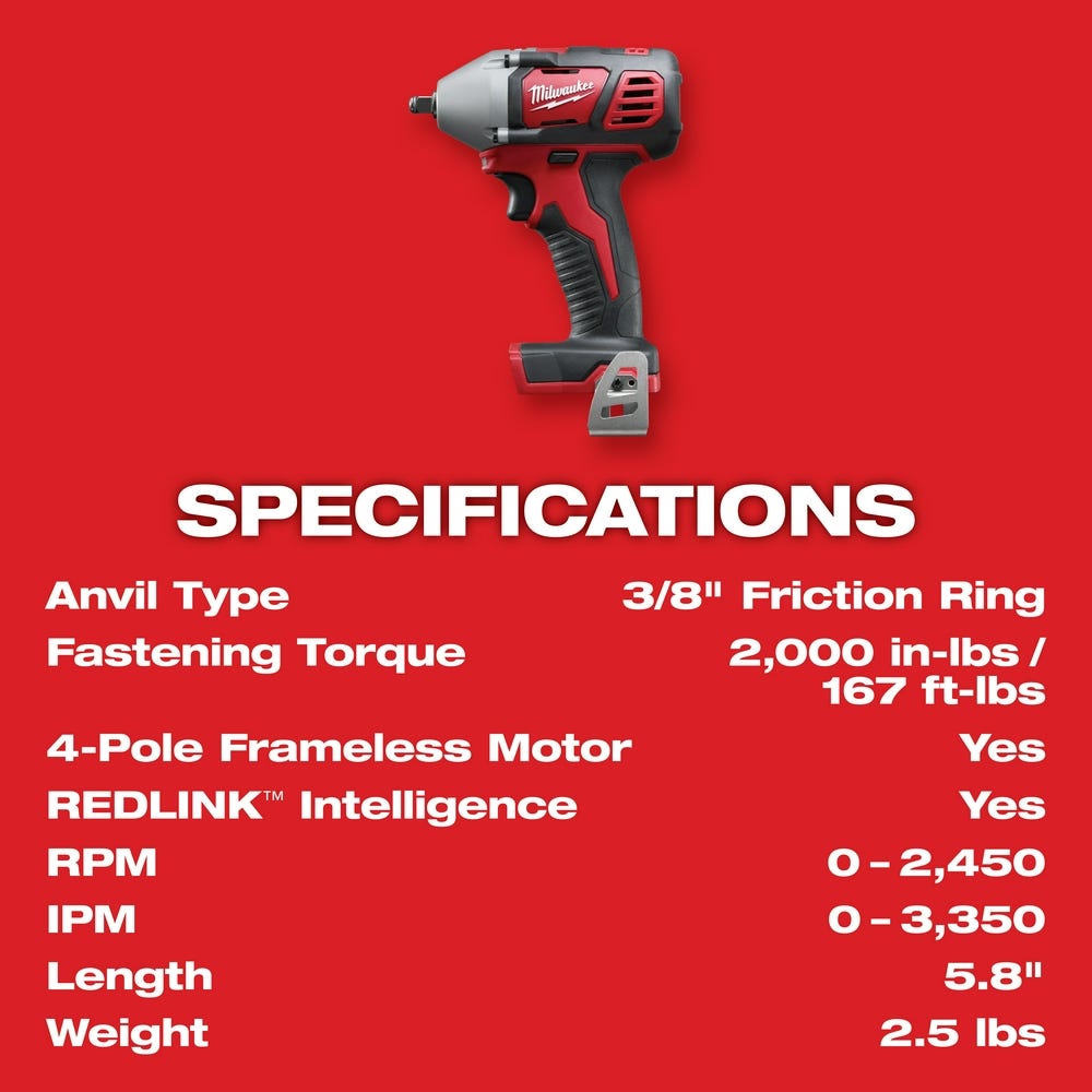 Milwaukee 2658-20 M18 3/8" Impact Wrench with Friction Ring