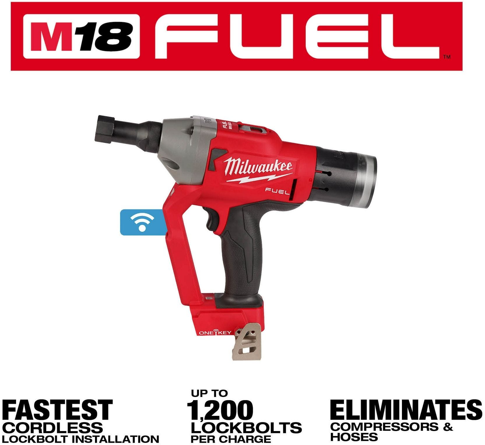 Milwaukee 2661-20 M18 FUEL 1/4" Lockbolt Tool w/ ONE-KEY, Tool Only