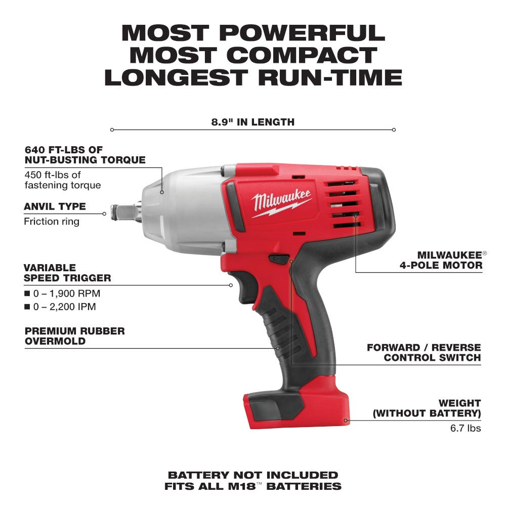 Milwaukee 2663-22RH M18/M12 3/8-in. Ratchet and 1/2-in. Impact Wrench with Friction Ring Combo Kit