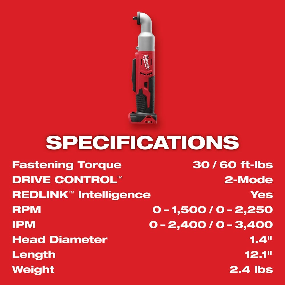 Milwaukee 2668-20 M18 Cordless 2-Speed 3/8" Right Angle Impact Wrench