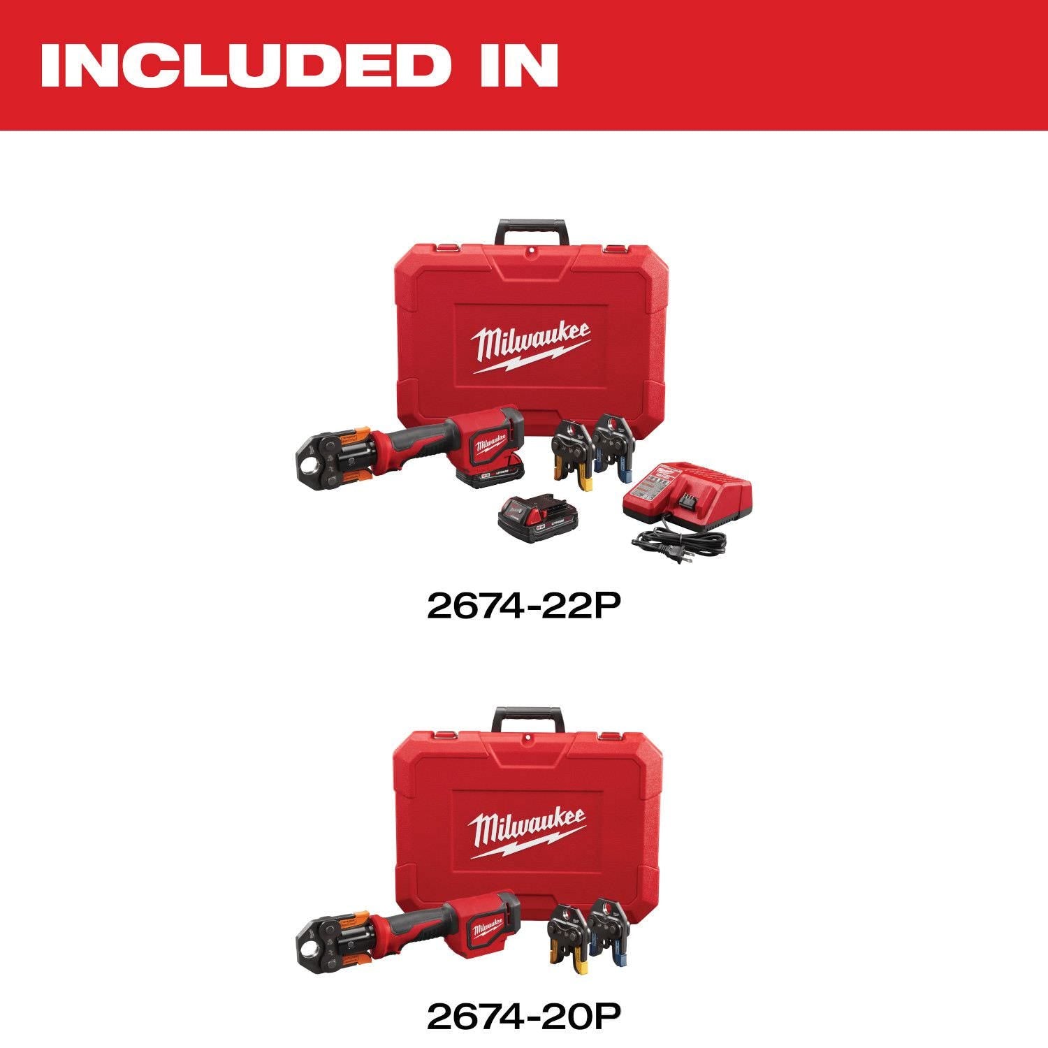 Milwaukee 2674-22P M18 Short Throw Press Tool Kit w/ Viega PureFlow Jaws