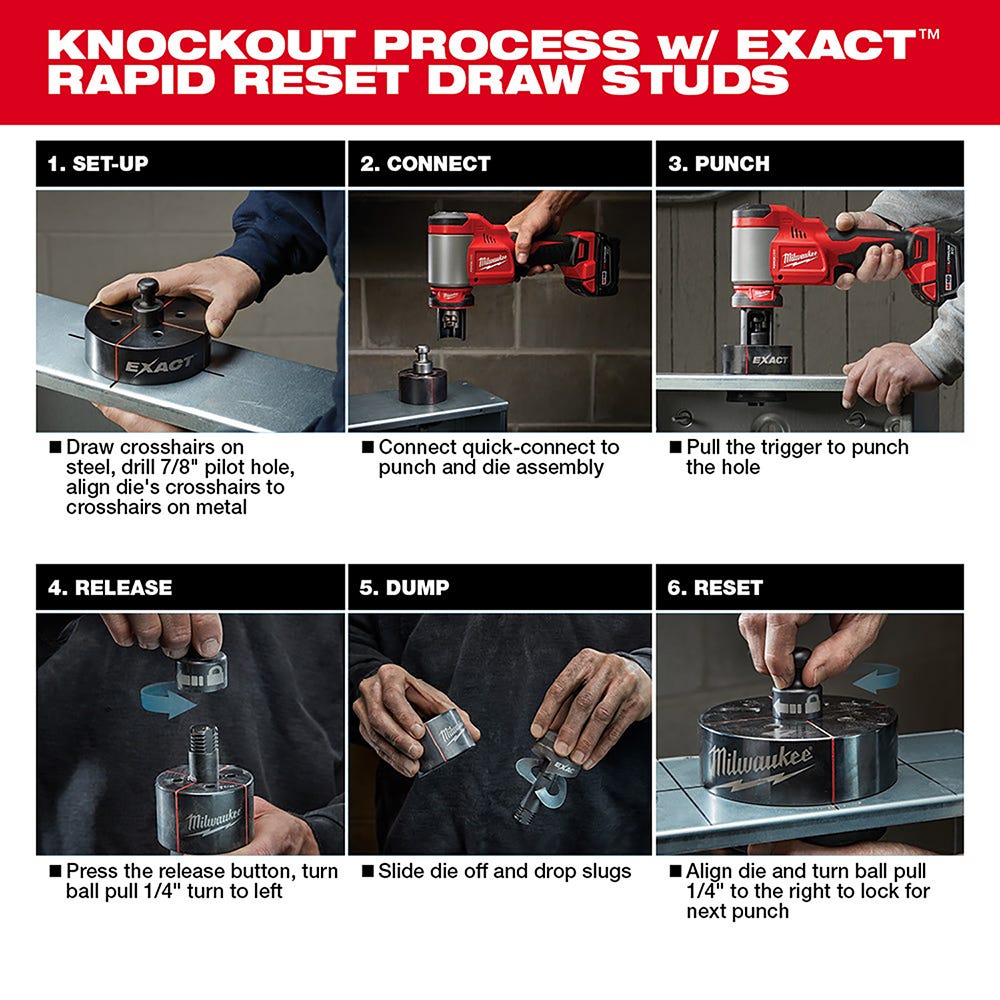 Milwaukee 2676-22 Force Logic M18 10-Ton Knockout Tool 1/2" to 2" Kit