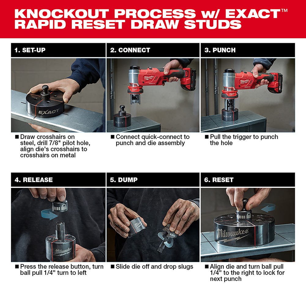 Milwaukee 2676-23 Force Logic M18 10-Ton Knockout Tool 1/2" to 4" Kit