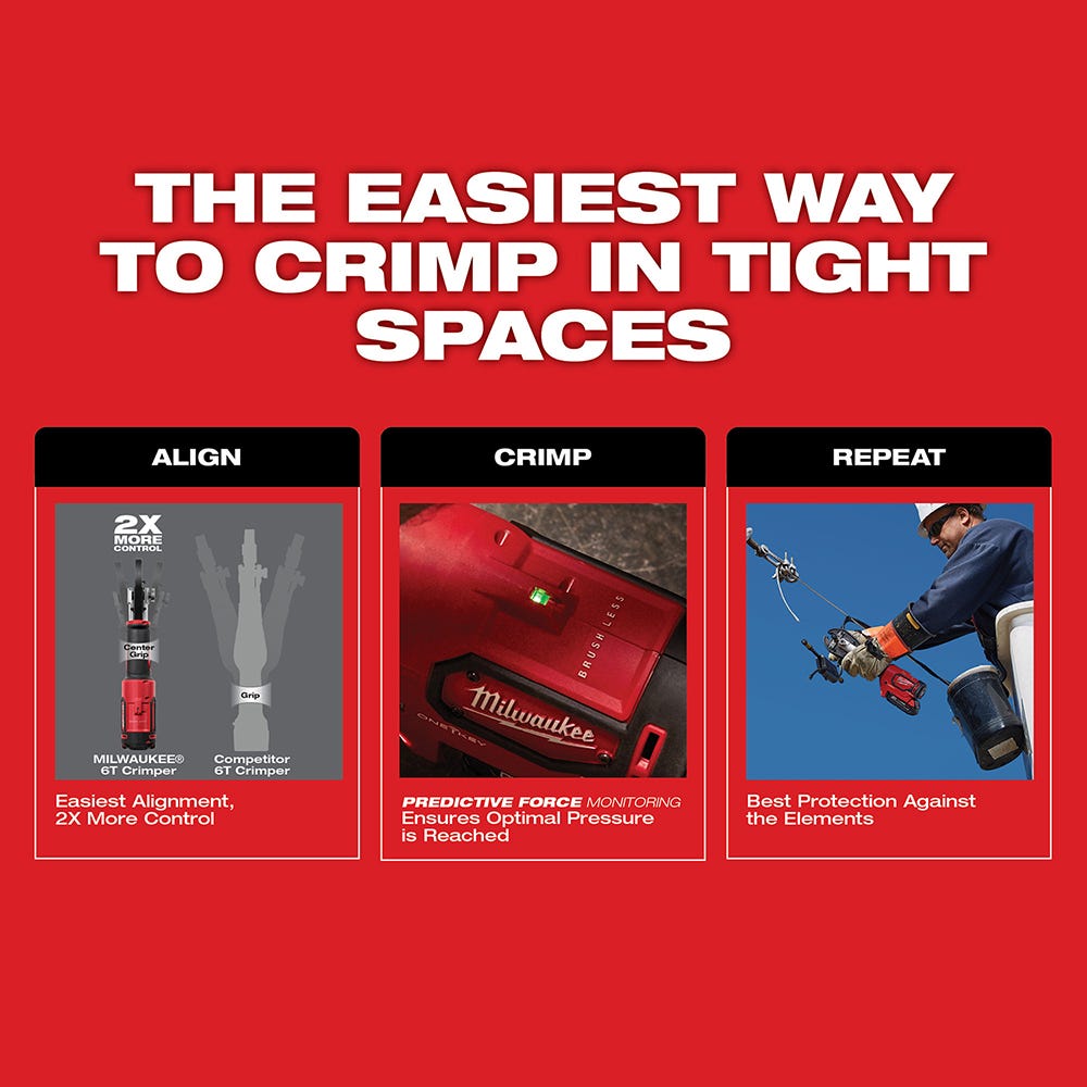 Milwaukee 2678-20 M18 Force Logic 6T Crimper, Tool Only