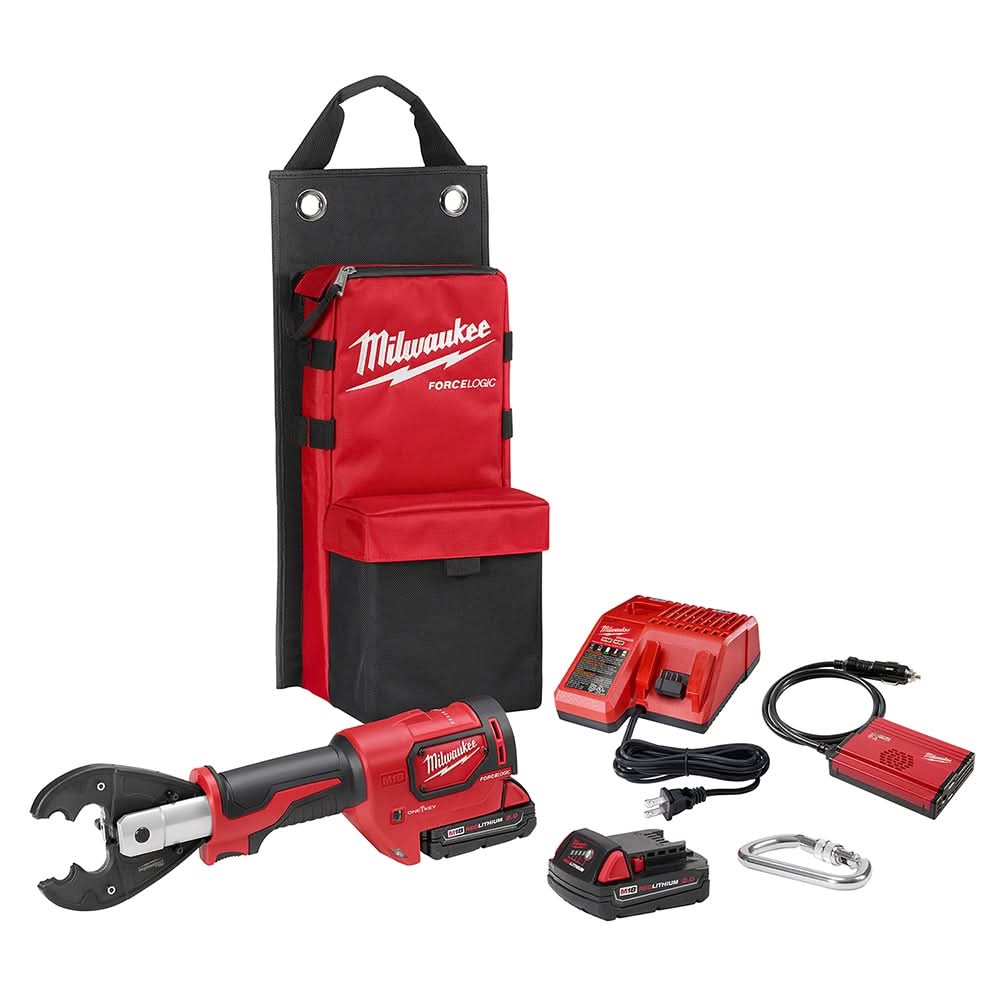 Milwaukee 2678-22BG M18FORCE LOGIC 6T Utility Crimper Kit with D3 Grooves and Fixed BG Die