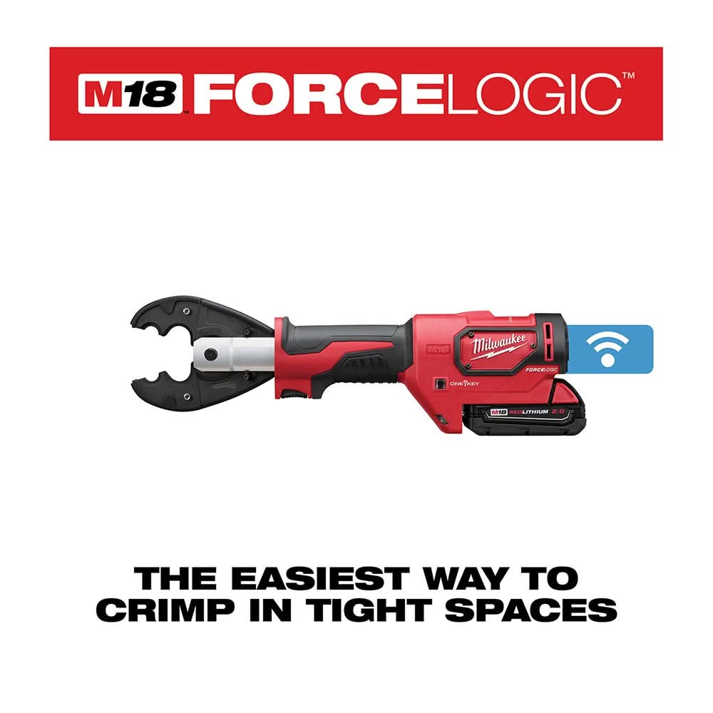 Milwaukee 2678-22 M18 FORCE LOGIC 6T Utility Crimper Kit with D3 Grooves "Snub Nose"