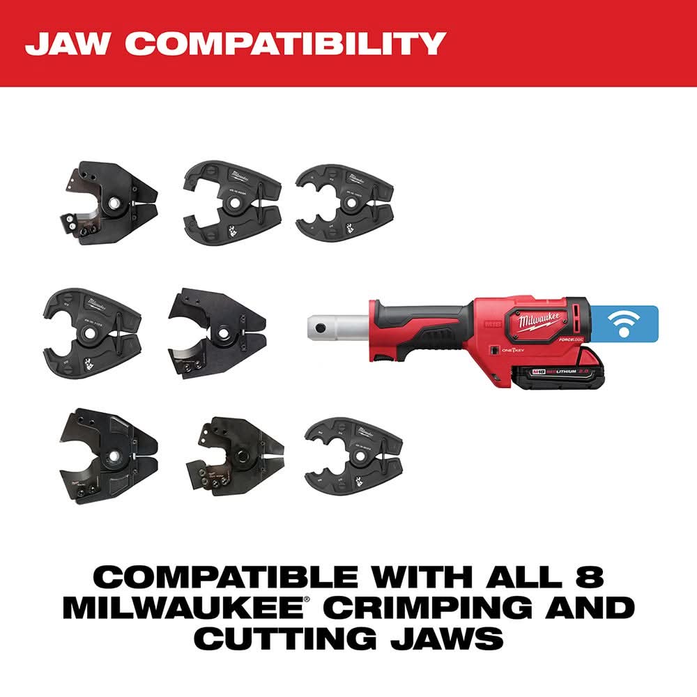 Milwaukee 2678-22 M18 FORCE LOGIC 6T Utility Crimper Kit with D3 Grooves "Snub Nose"