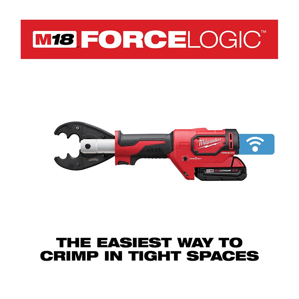 Milwaukee 2678-22O M18FORCE LOGIC 6T Utility Crimper Kit with D3 Grooves and Fixed O Die