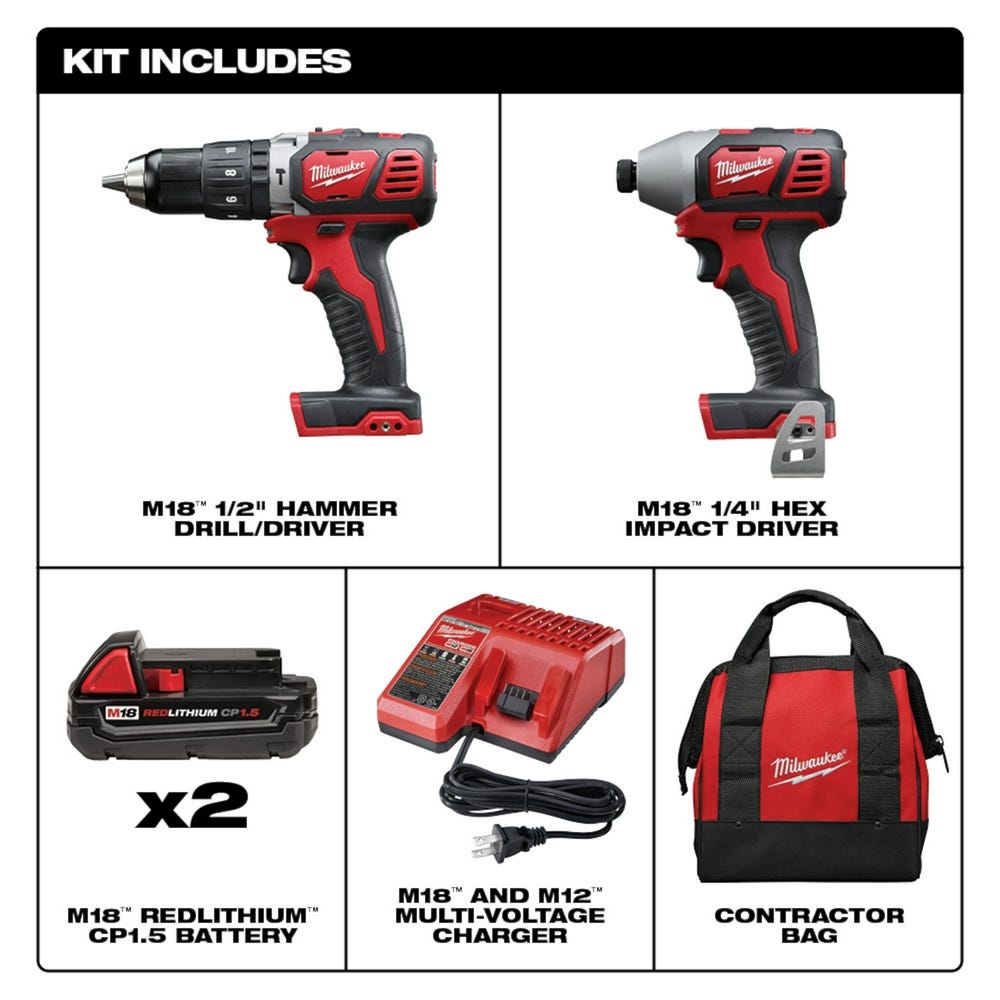 Milwaukee 2697-22CT M18 Cordless 2-Tool Combo Kit