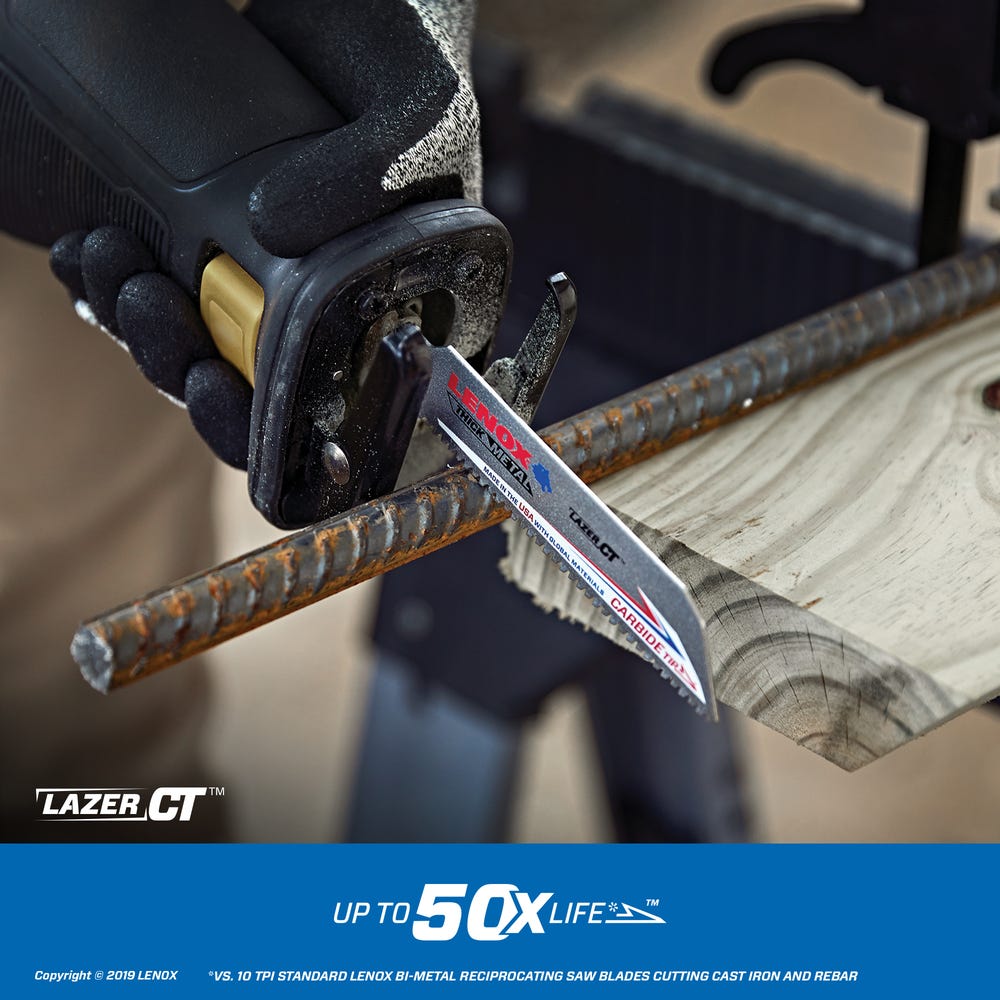 Lenox 2014223 8TPI Lazer CT 6-in. Reciprocating Saw Blade, 5-Pack