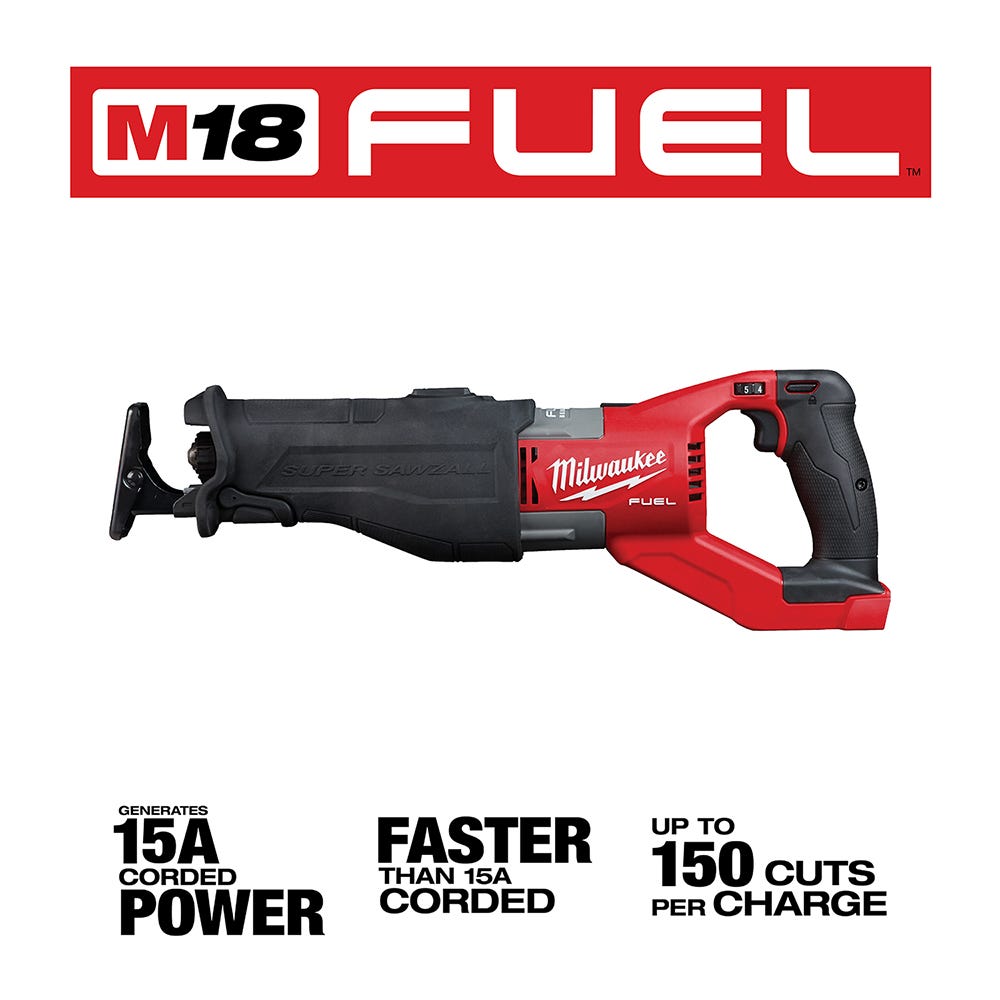 Milwaukee 2722-20 M18 Fuel Super Sawzall Reciprocating Saw, Tool Only