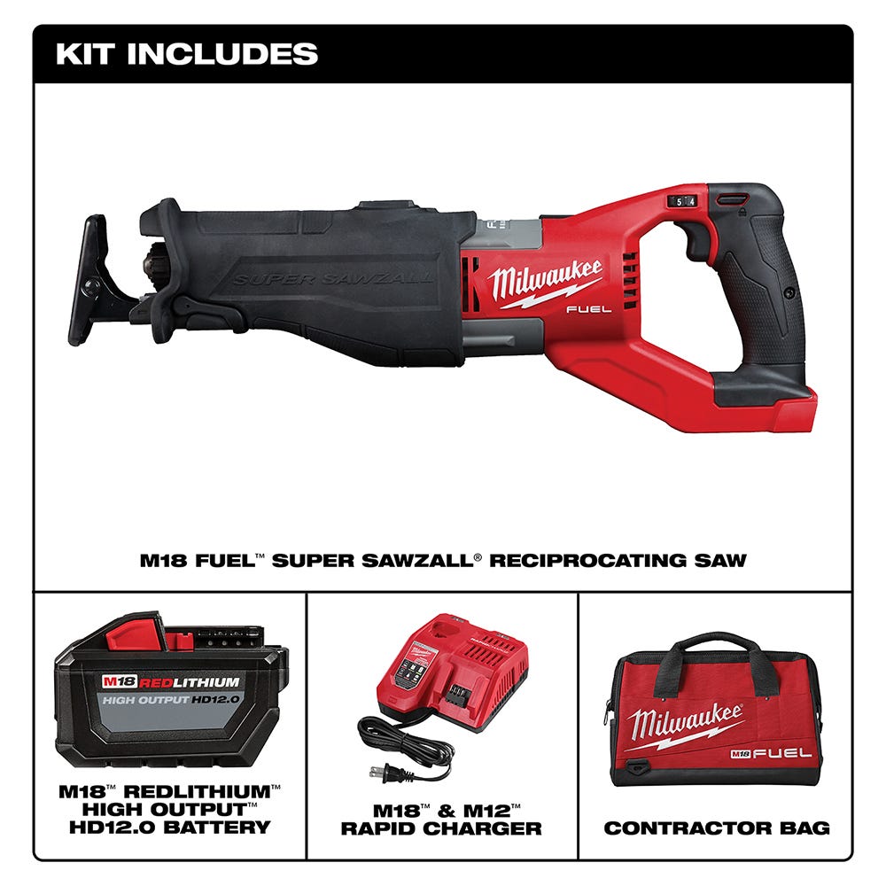 Milwaukee 2722-21HD M18 FUEL SUPER SAWZALL 12.0Ah HD Kit