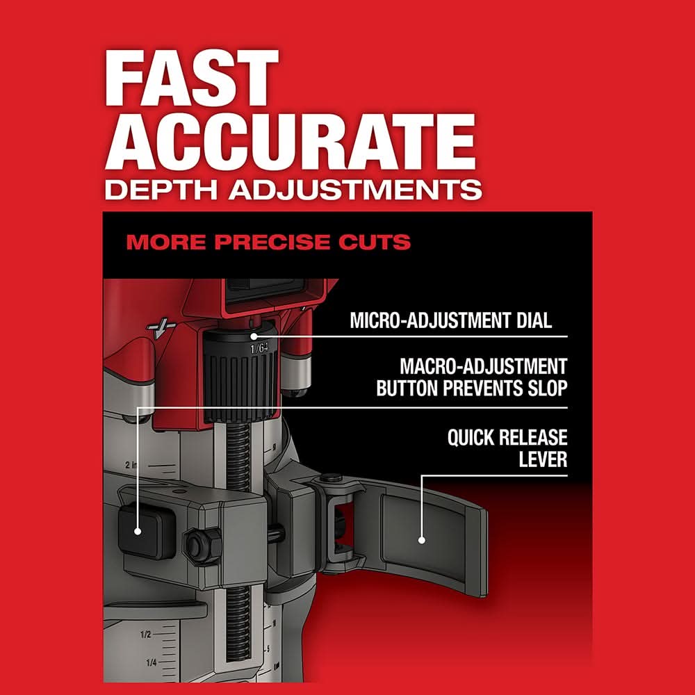 Milwaukee M18 FUEL Brushless Compact Router with M18 REDLITHIUM HIGH OUTPUT XC 6.0Ah Battery 2-Pack
