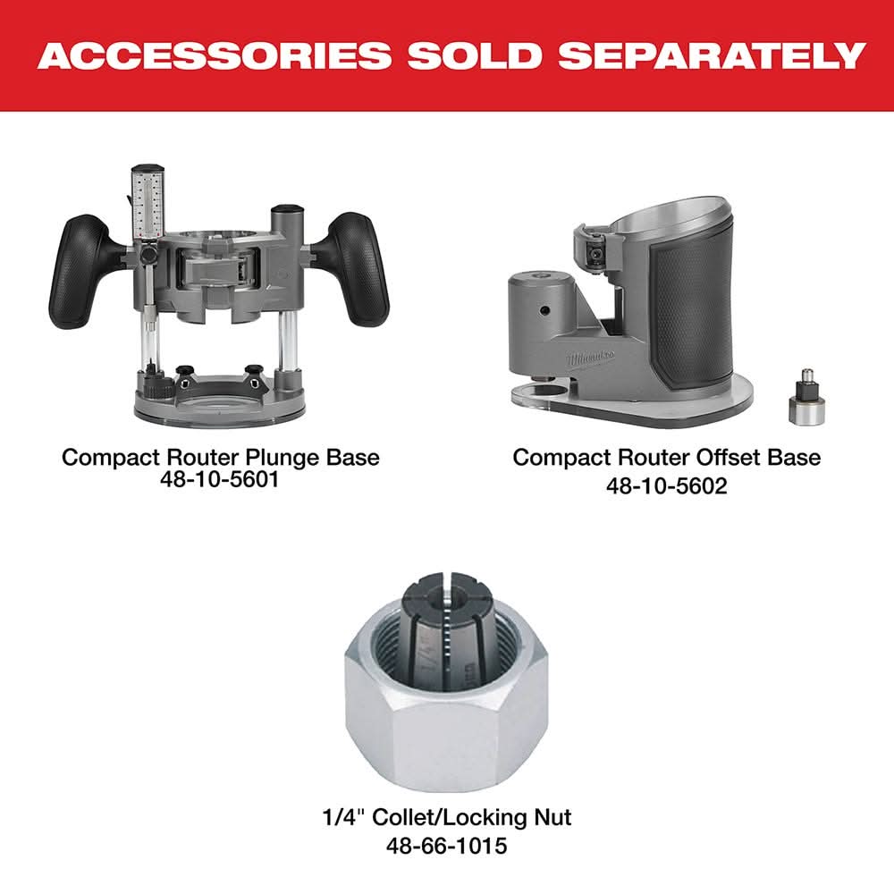 Milwaukee M18 FUEL Brushless Compact Router with M18 REDLITHIUM HIGH OUTPUT XC 6.0Ah Battery 2-Pack