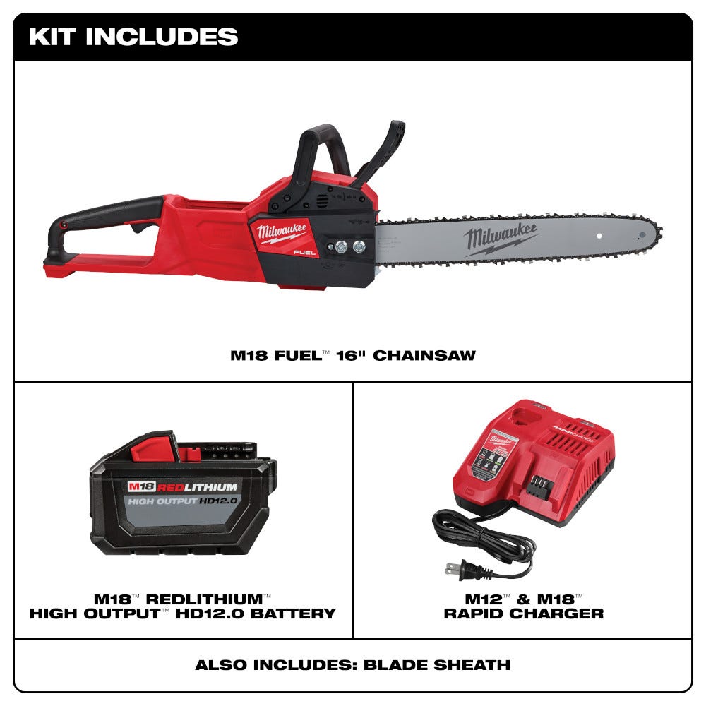 Milwaukee 2727-21HD M18 FUEL 16-Inch Chainsaw 12.0Ah HD Kit – Tool Nut