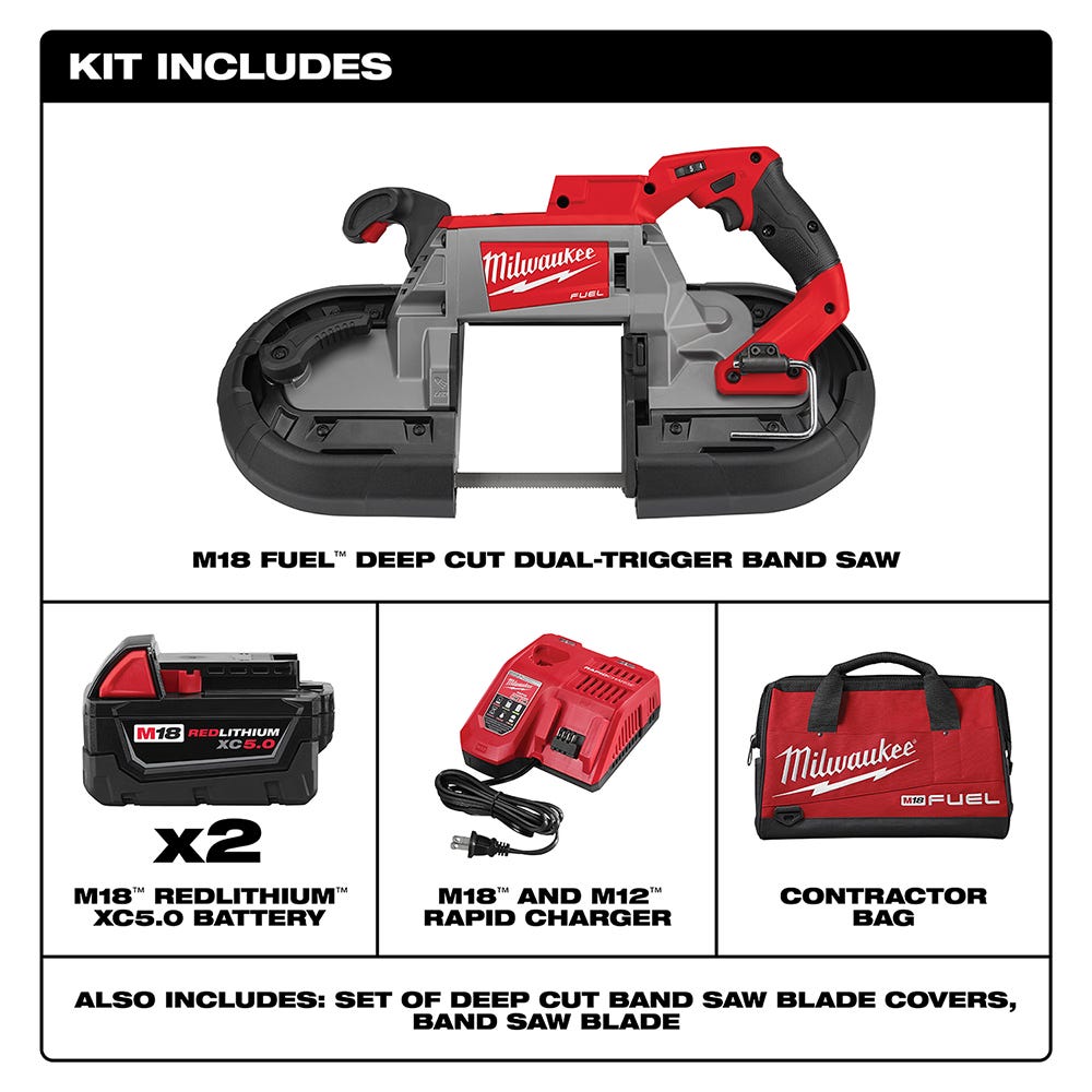 Milwaukee 2729S-22 M18 FUEL Deep Cut Dual-Trigger Band Saw 5.0Ah Kit