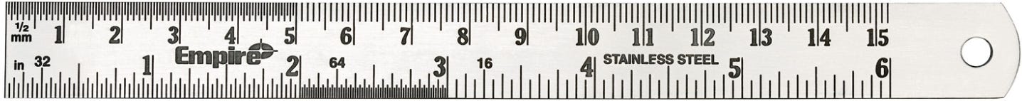 Empire 2730 6 Pocket Ruler-Stainless Steel