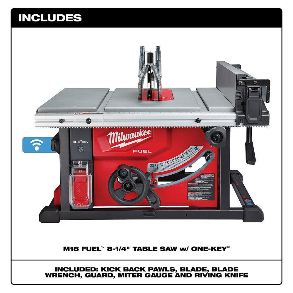 Milwaukee 2736-20 M18 FUEL 8-1/4" Table Saw with One-Key, Tool Only