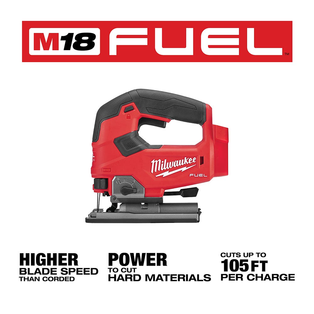 Milwaukee M18 Fuel D-Handle Jig Saw with M18 REDLITHIUM HIGH OUTPUT XC 6.0Ah Battery 2-Pack
