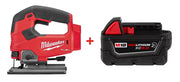 Milwaukee 2737-20 M18 Fuel D-Handle Jig Saw with Milwaukee 48-11-1850R M18 REDLITHIUM XC5.0 Oil & Solvent Resistant Battery