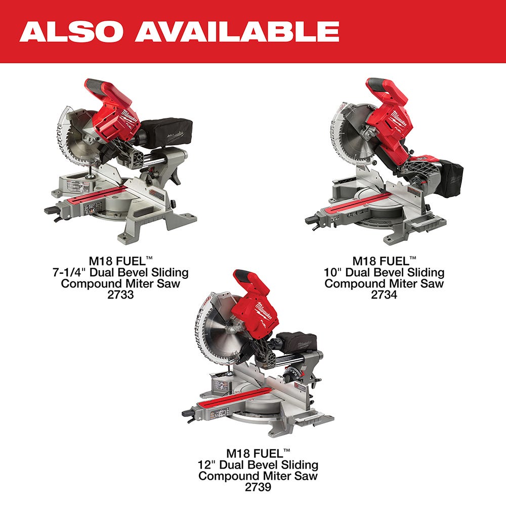 Milwaukee 2739-20 M18 FUEL 12" Dual Bevel Sliding Compound ONE-KEY Miter Saw, Tool Only
