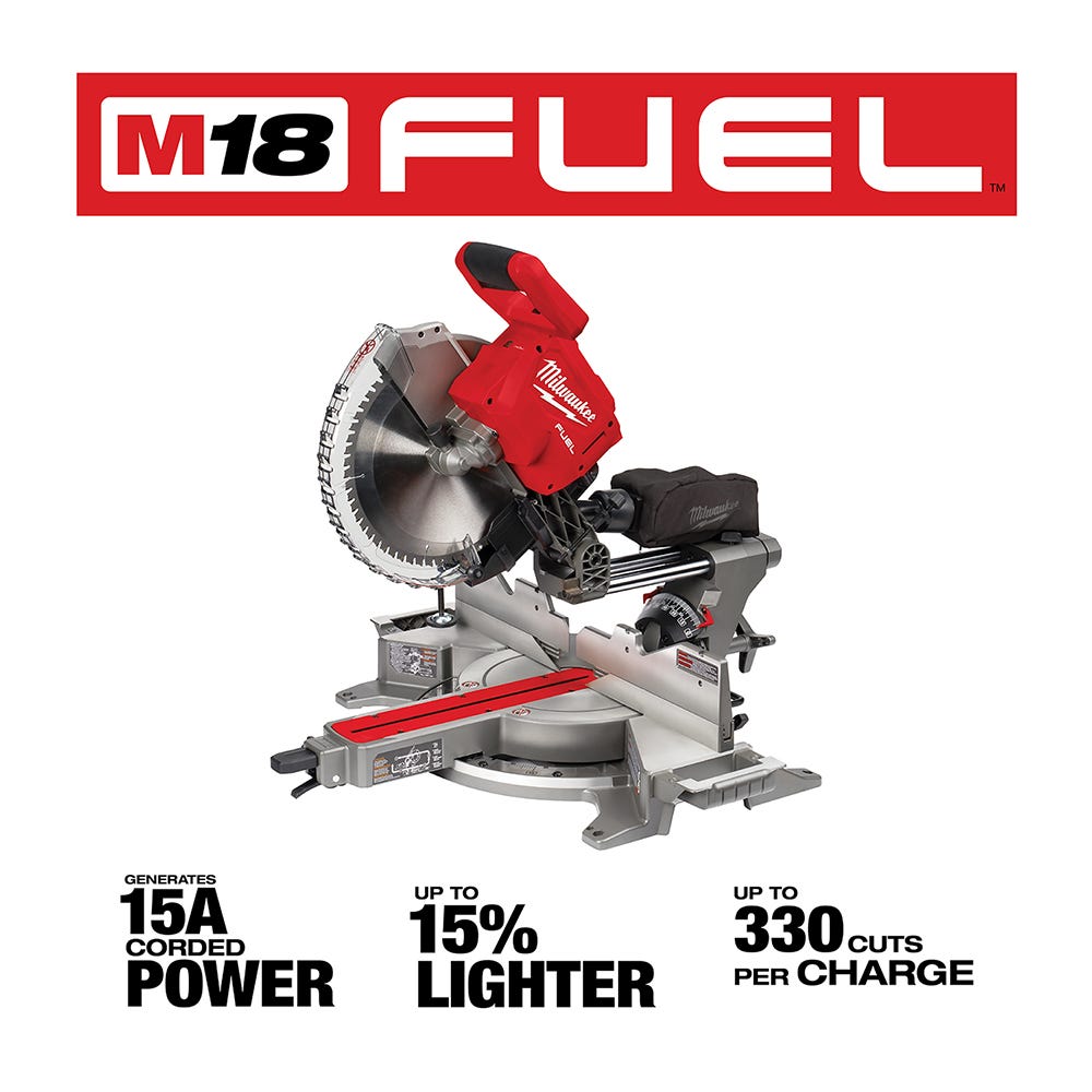 Milwaukee 2739-20 M18 FUEL 12" Dual Bevel Sliding Compound ONE-KEY Miter Saw, Tool Only