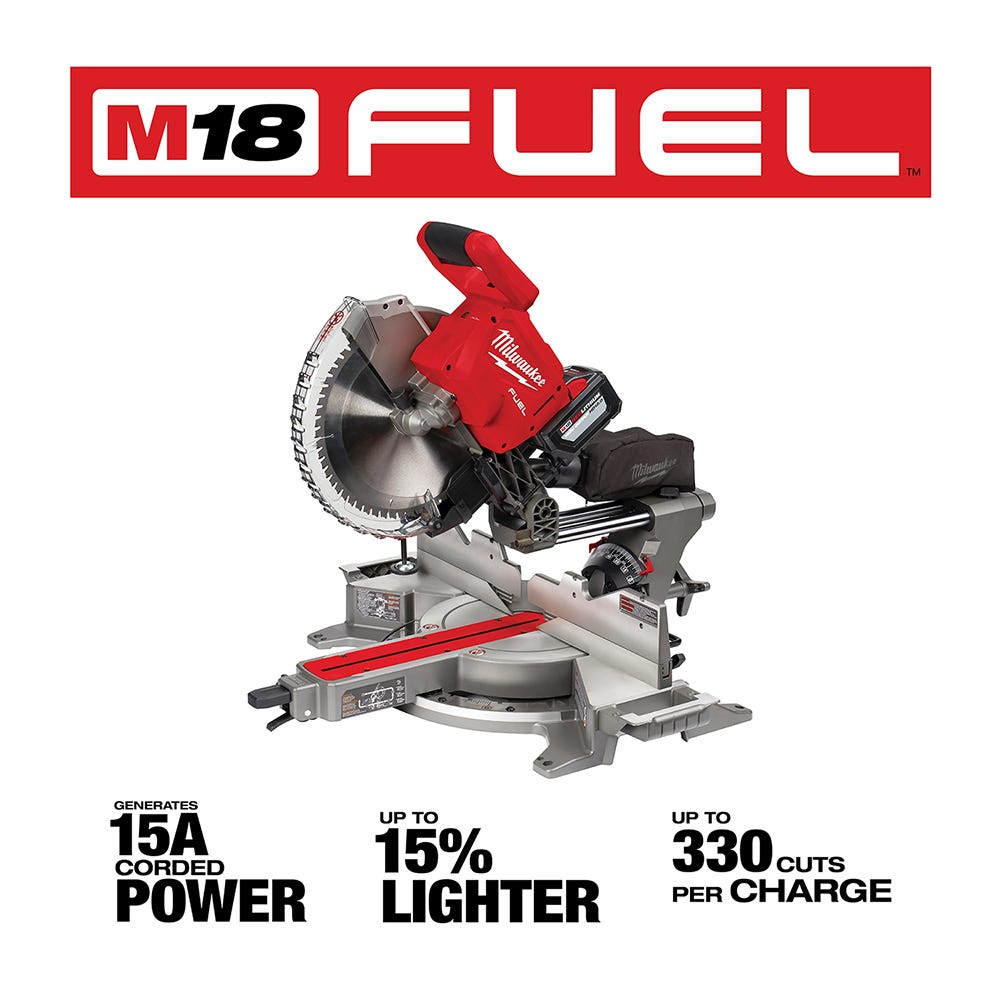 Milwaukee 2739-21HD M18 FUEL 12" Dual Bevel Sliding Compound ONE-KEY Miter Saw 12.0Ah Kit