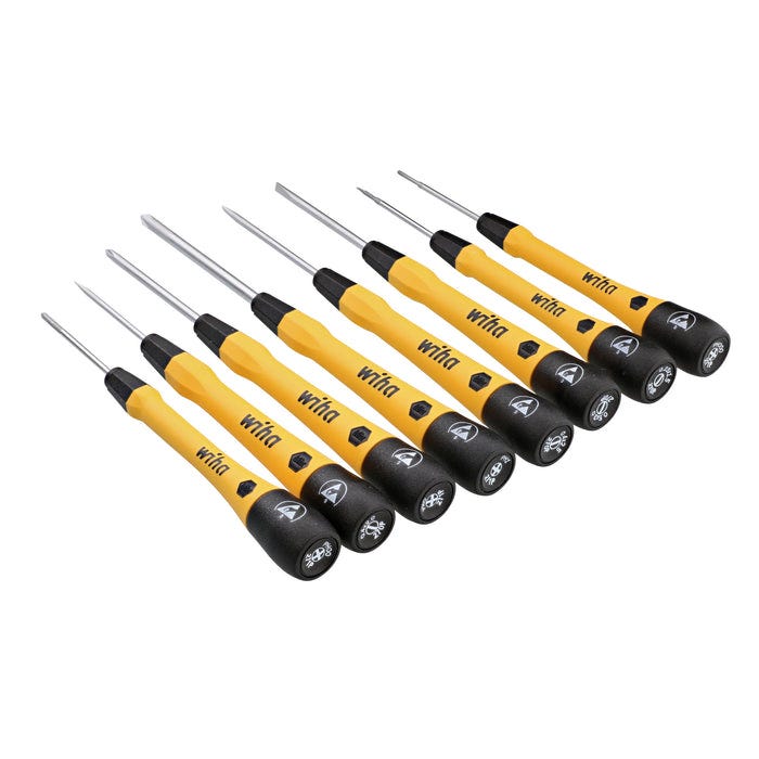 Wiha 27396 8-Piece ESD Safe PicoFinish Precision Screwdriver Set in Pouch