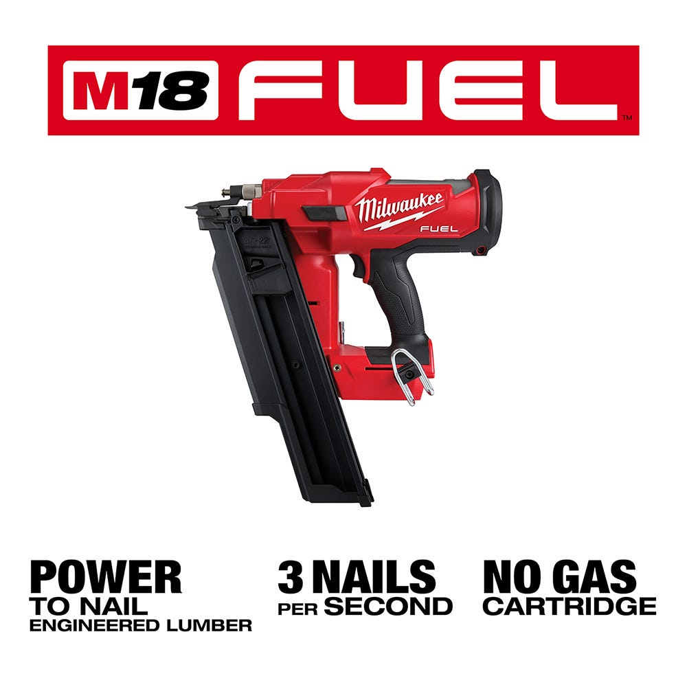 Milwaukee 2744-20 M18 FUEL Brushless 21-Degree Framing Nailer, Tool Only