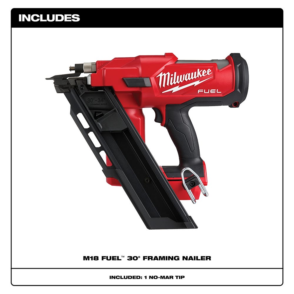 Milwaukee 2745-20 M18 FUEL Brushless 30-Degree Framing Nailer, Tool Only