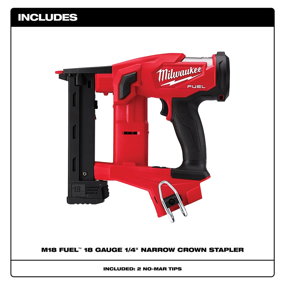 Milwaukee 2749-20 M18 FUEL 18-Gauge 1/4" Narrow Crown Stapler, Tool Only
