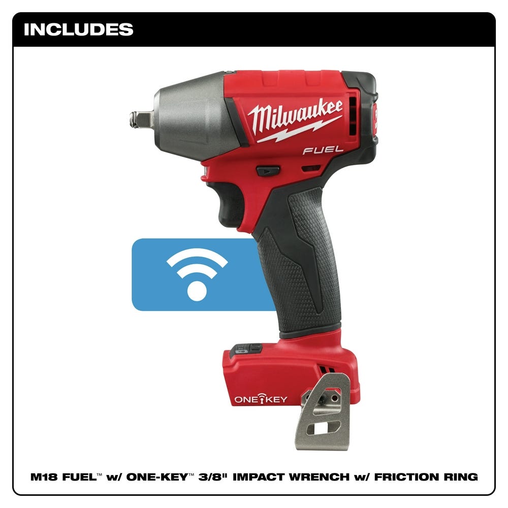 Milwaukee 2758-20 M18 ONE-KEY 3/8" Compact Impact Wrench w/ Friction Ring, Tool Only