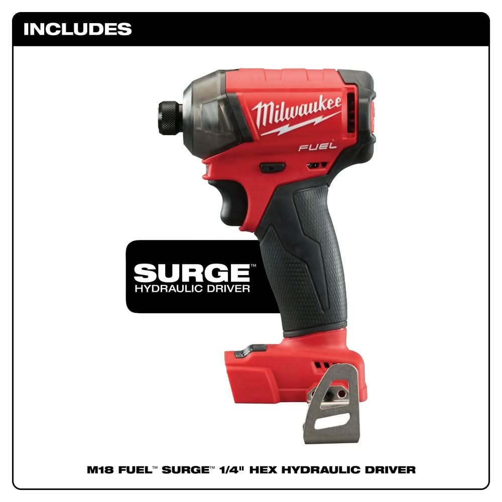 Milwaukee M18 FUEL SURGE 1/4" Hex Hydraulic Driver with M18 REDLITHIUM HIGH OUTPUT XC 6.0Ah Battery 2-Pack