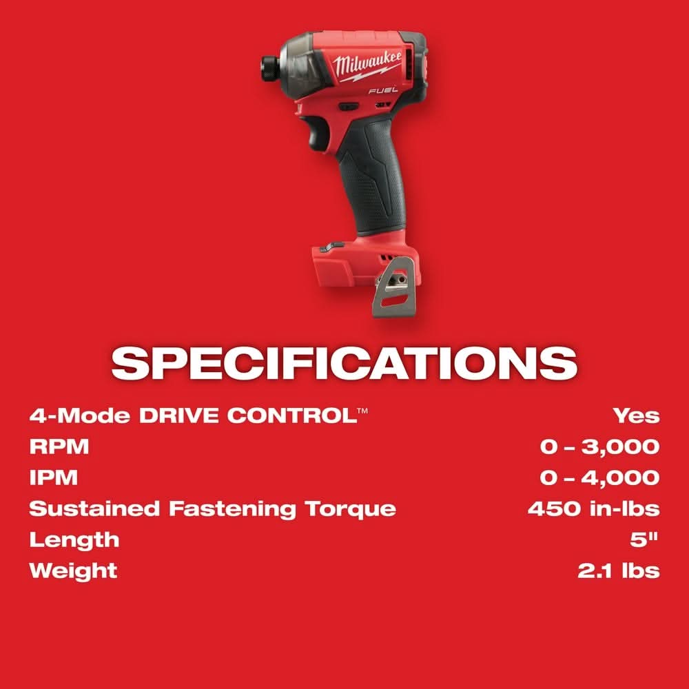 Milwaukee M18 FUEL SURGE 1/4" Hex Hydraulic Driver with M18 REDLITHIUM HIGH OUTPUT XC 6.0Ah Battery 2-Pack