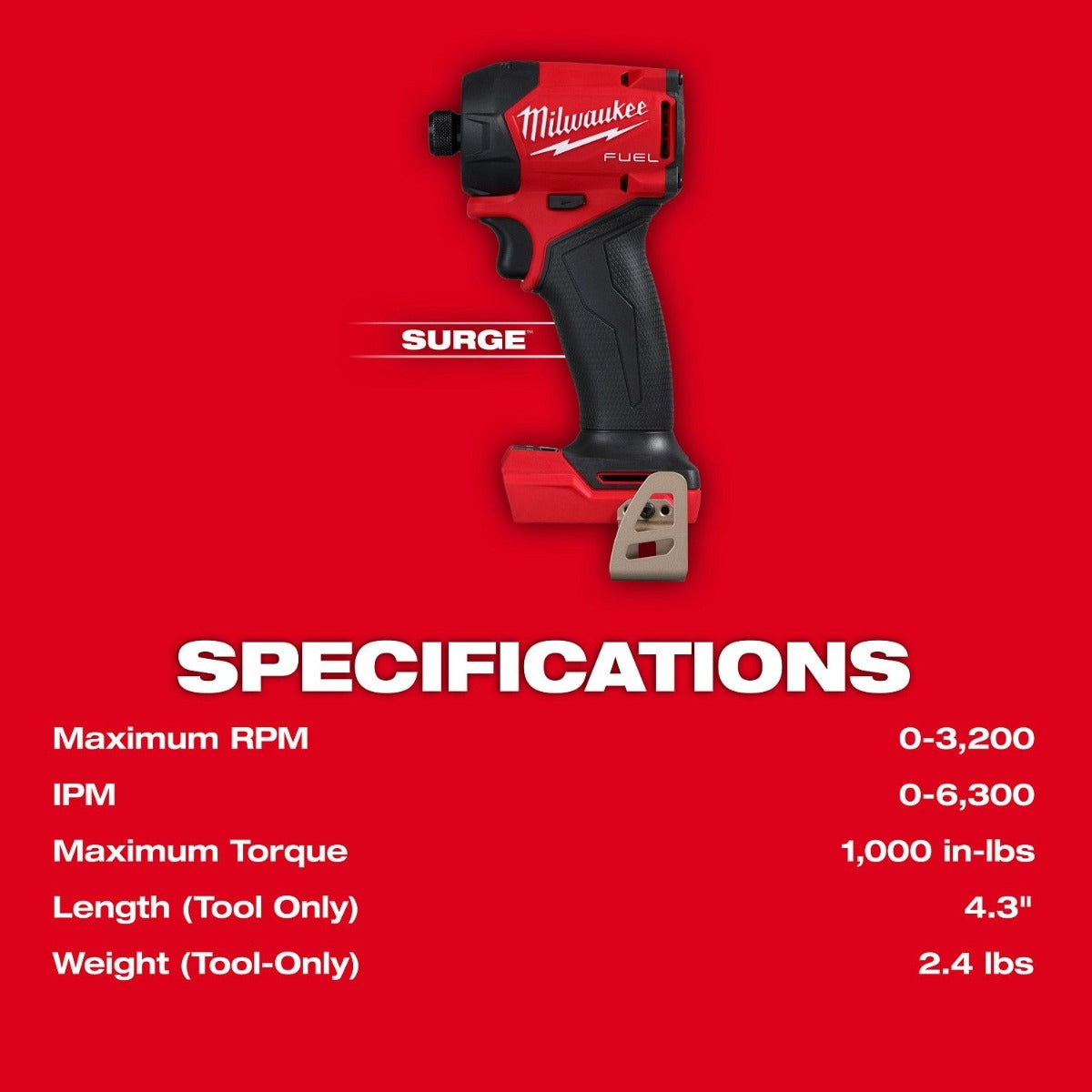 Milwaukee 2761-20 M18 FUEL SURGE 1/4" Hex Hydraulic Impact Driver, Tool Only