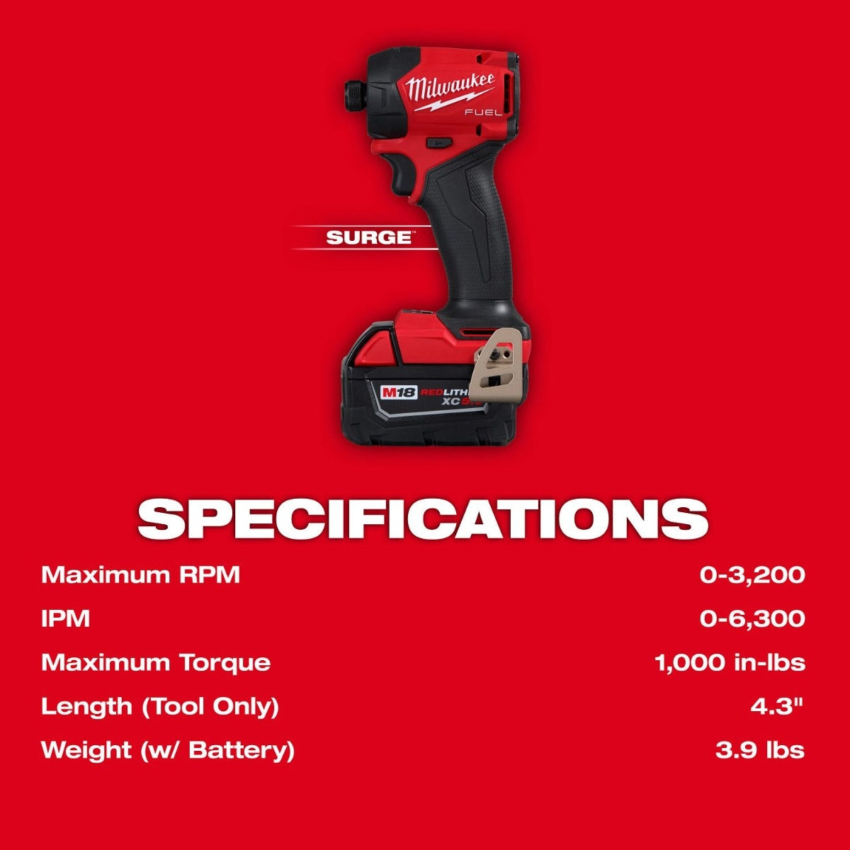 Milwaukee 2761-22 M18 FUEL SURGE 1/4" Hex Hydraulic Impact Driver 5.0Ah Kit