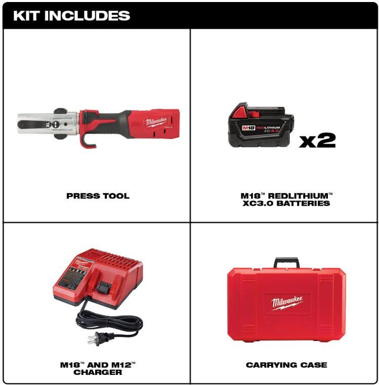 Milwaukee 2773-20L M18 Force Logic Long Throw Press Tool Kit