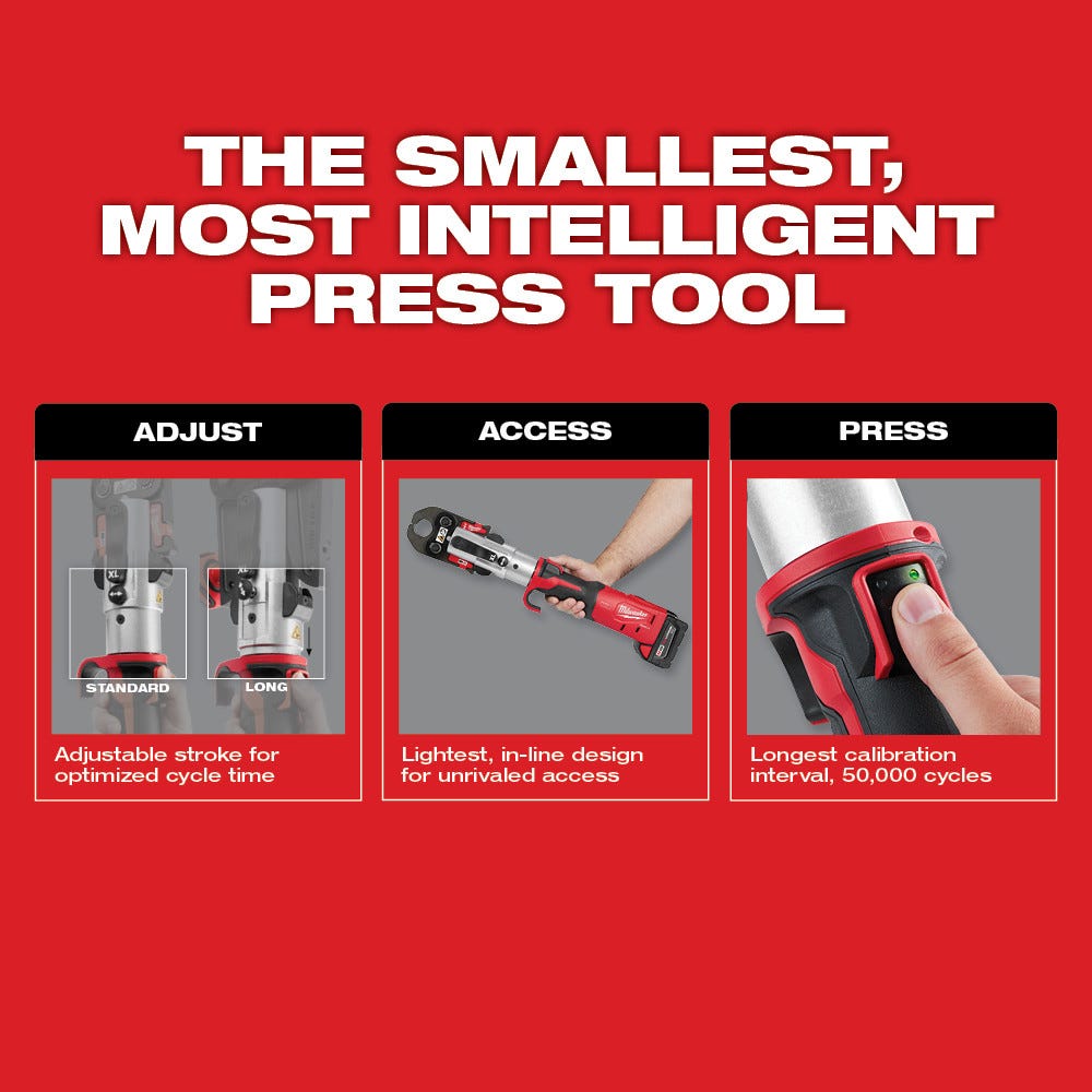 Milwaukee 2773-22L M18 Force Logic Long Throw Press Tool 1/2-1-Inch 3.0Ah Kit