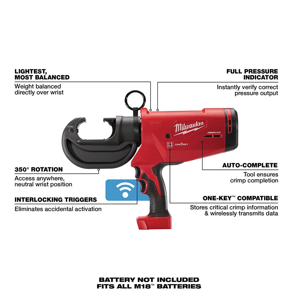 Milwaukee 2778-20 M18 Force Logic 12 Ton Utility Crimper