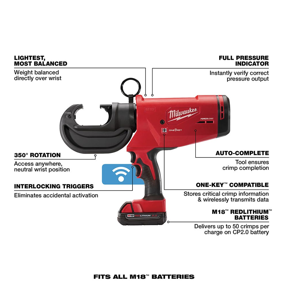 Milwaukee 2778-22 M18 FORCE LOGIC 12 Ton Crimper