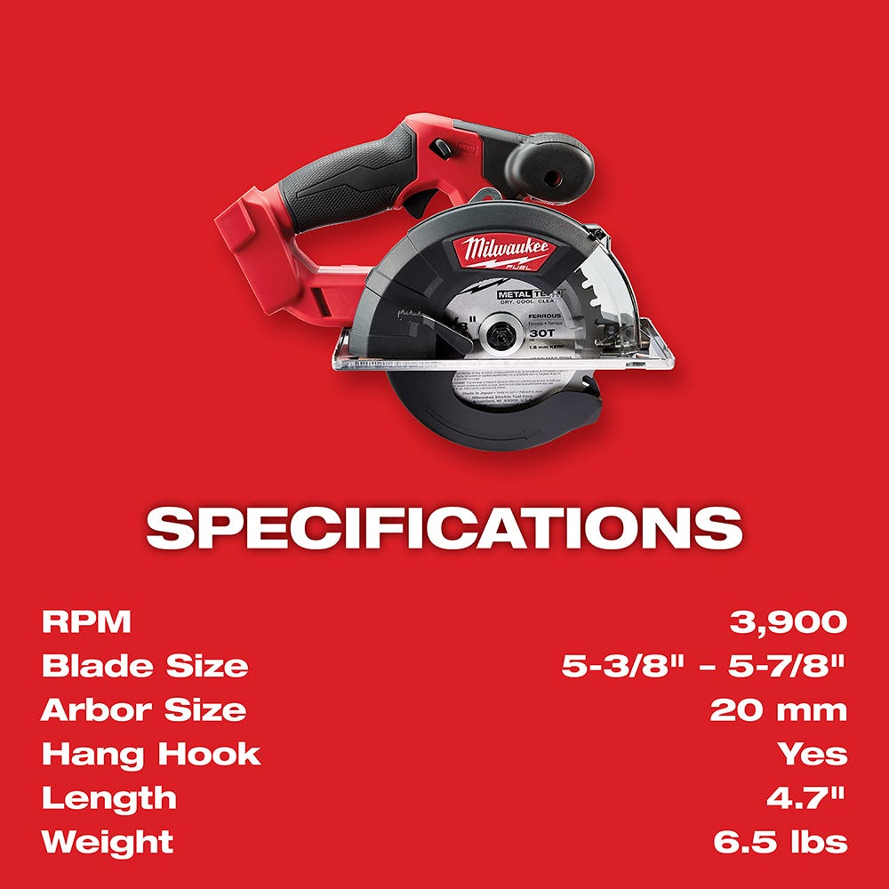Milwaukee 2782-20 M18 Fuel 5-3/8" Metal Cutting Circular Saw, Tool Only