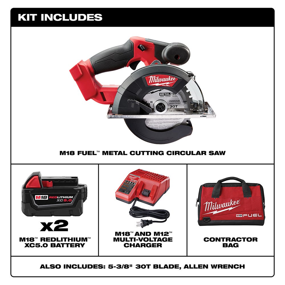 Milwaukee 2782-22 M18 Fuel 5-3/8" Metal Cutting Circular Saw Kit