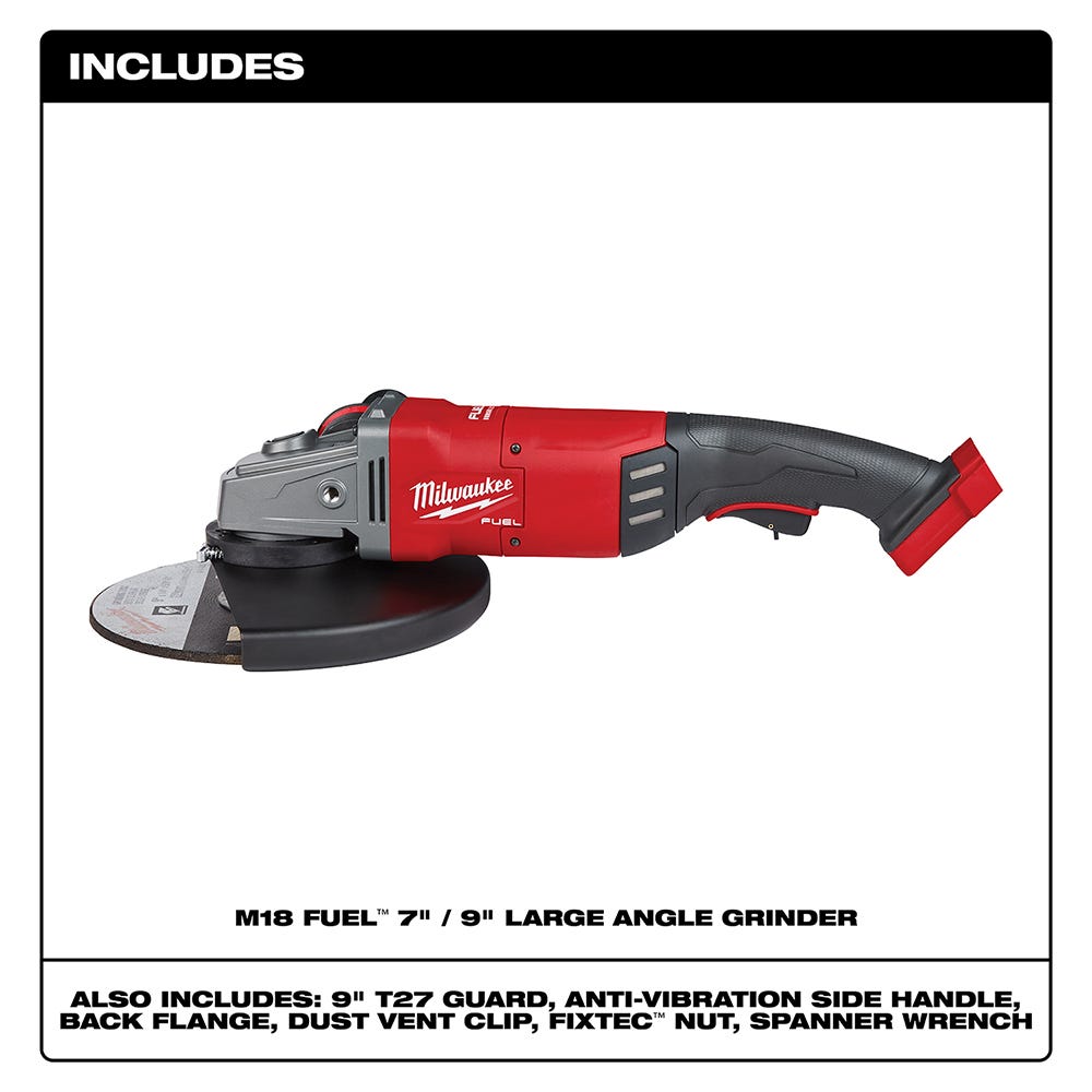 Milwaukee 2785-20 M18 FUEL 7" / 9" Large Angle Grinder, Tool Only