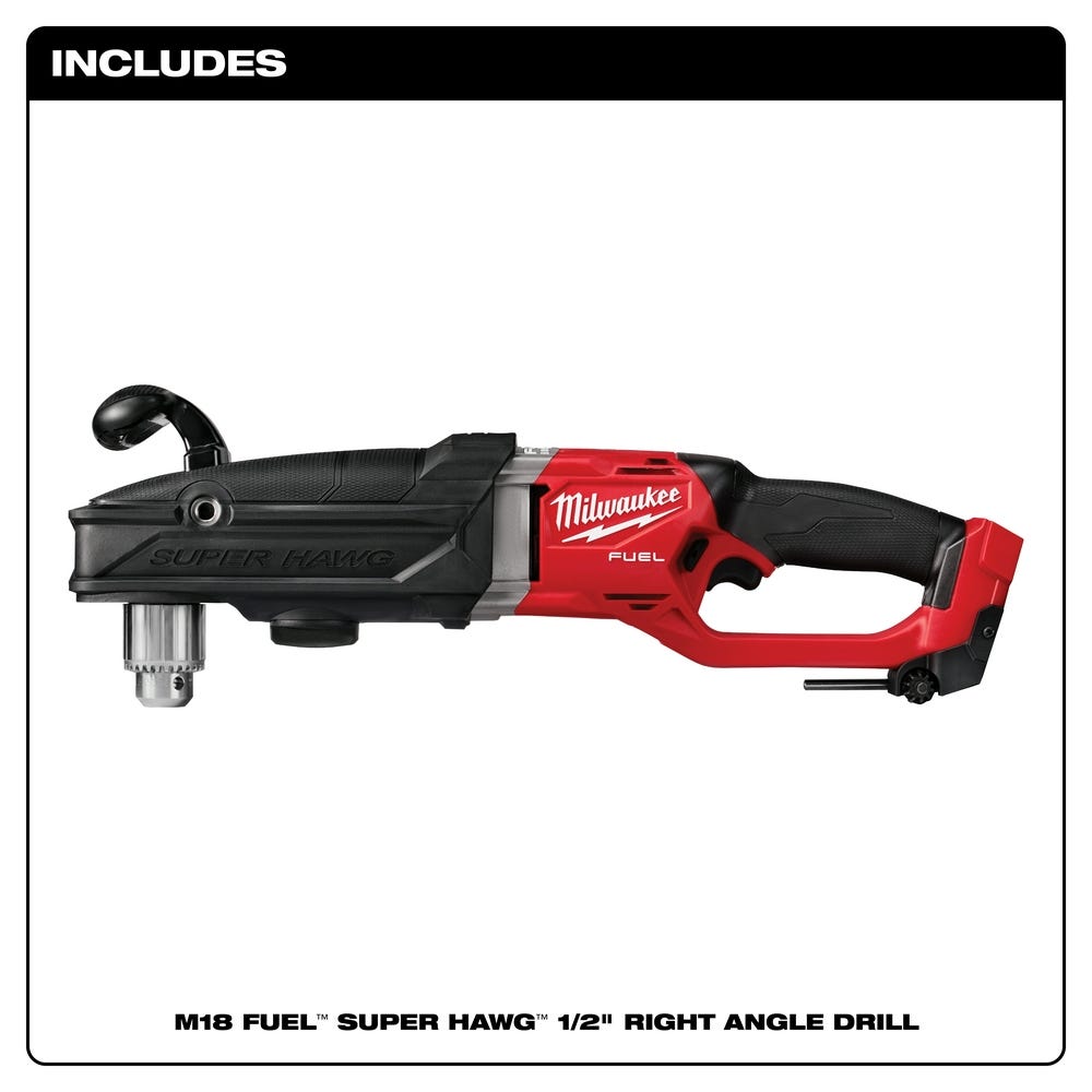 Milwaukee 2809-20 M18 FUEL Super Hawg 1/2" Right Angle Drill, Tool Only
