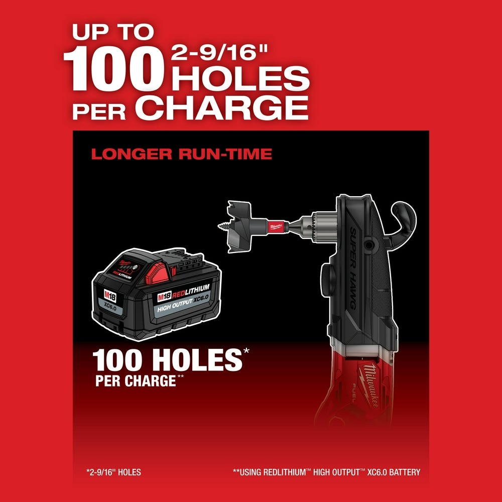 Milwaukee 2809-20 M18 FUEL Super Hawg 1/2" Right Angle Drill, Tool Only