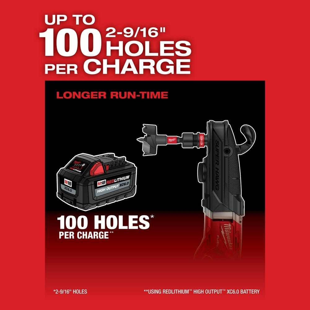 Milwaukee 2811-20 M18 FUELSUPER HAWG Right Angle Drill w/ QUIK-LOK, Tool Only