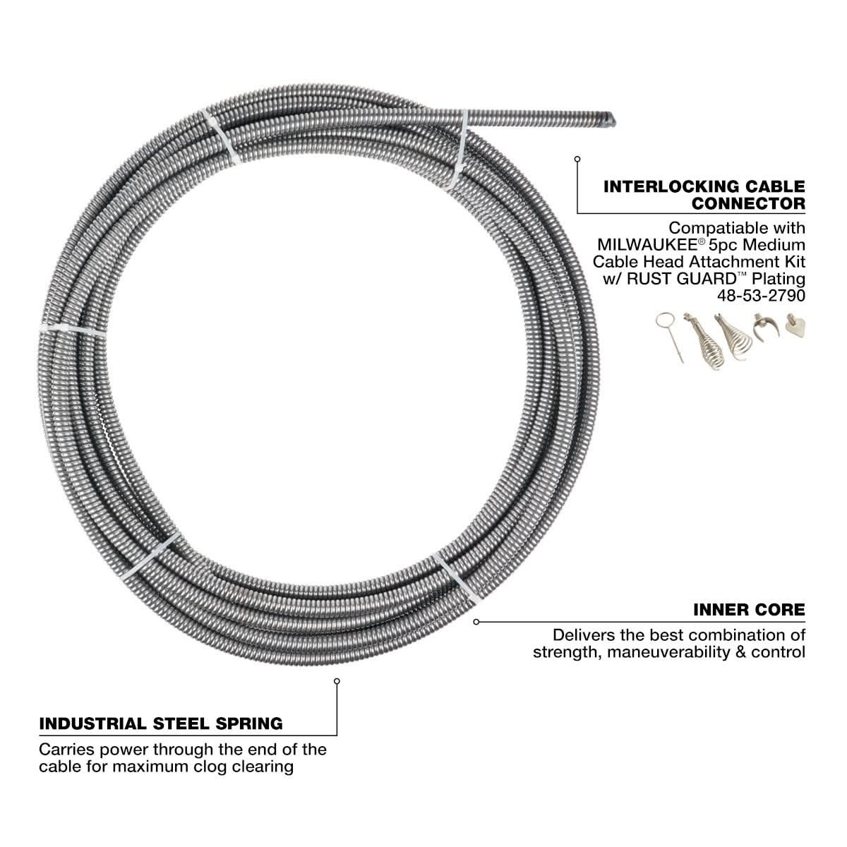 Milwaukee 48-53-2778 1/2-in x 75-ft Inner Core Cable